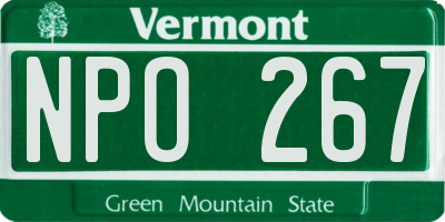 VT license plate NPO267