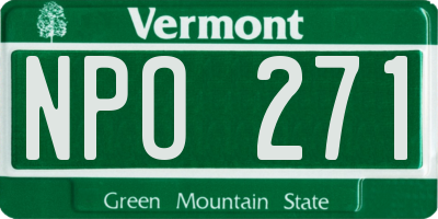 VT license plate NPO271