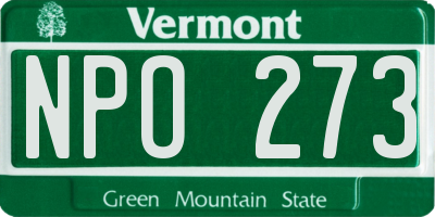 VT license plate NPO273