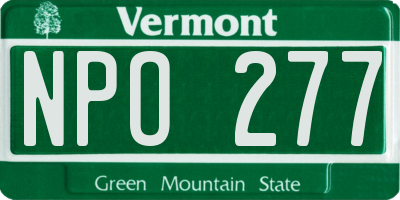 VT license plate NPO277