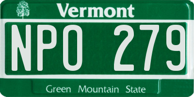 VT license plate NPO279