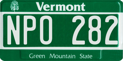 VT license plate NPO282