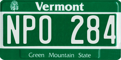 VT license plate NPO284