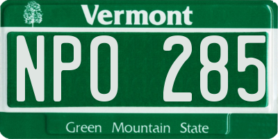 VT license plate NPO285