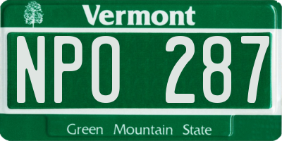 VT license plate NPO287