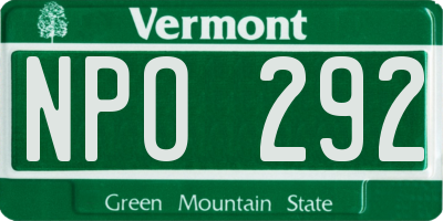 VT license plate NPO292