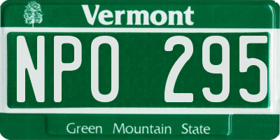 VT license plate NPO295