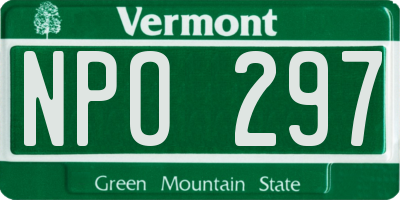 VT license plate NPO297