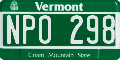 VT license plate NPO298
