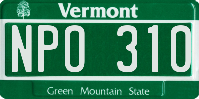 VT license plate NPO310
