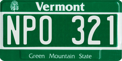 VT license plate NPO321