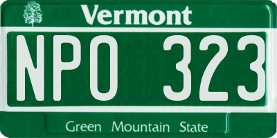 VT license plate NPO323