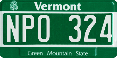 VT license plate NPO324