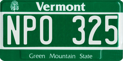 VT license plate NPO325