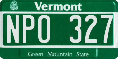 VT license plate NPO327