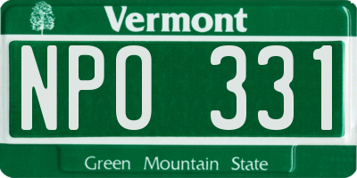 VT license plate NPO331