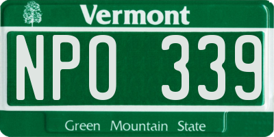 VT license plate NPO339