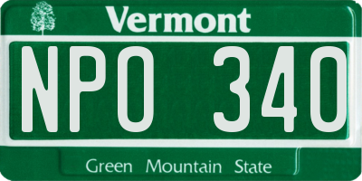 VT license plate NPO340