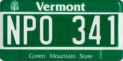 VT license plate NPO341