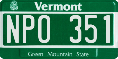 VT license plate NPO351