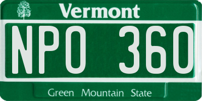 VT license plate NPO360