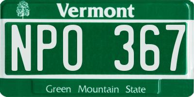 VT license plate NPO367