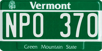 VT license plate NPO370