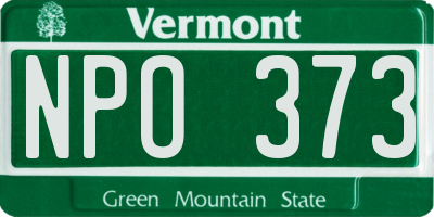 VT license plate NPO373