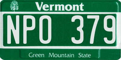 VT license plate NPO379