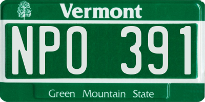 VT license plate NPO391