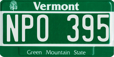VT license plate NPO395
