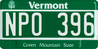 VT license plate NPO396