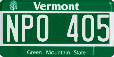 VT license plate NPO405