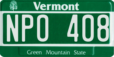 VT license plate NPO408