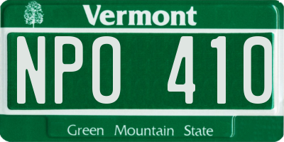 VT license plate NPO410