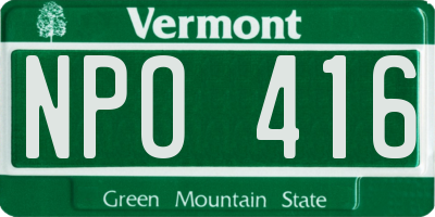 VT license plate NPO416