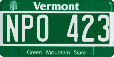 VT license plate NPO423