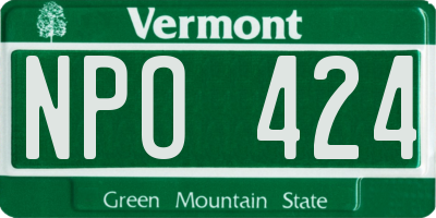VT license plate NPO424