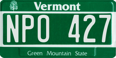 VT license plate NPO427