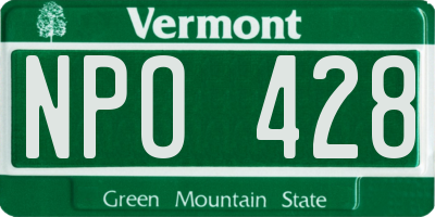 VT license plate NPO428