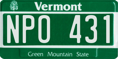 VT license plate NPO431