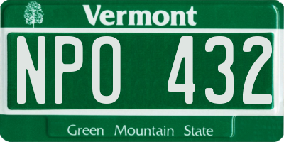 VT license plate NPO432