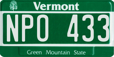 VT license plate NPO433