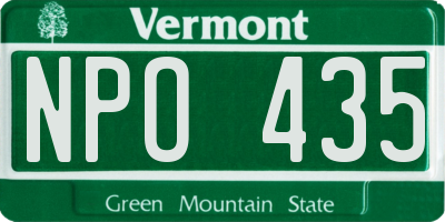 VT license plate NPO435