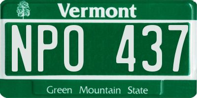 VT license plate NPO437