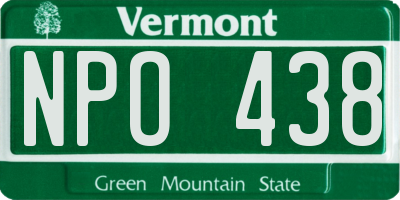 VT license plate NPO438