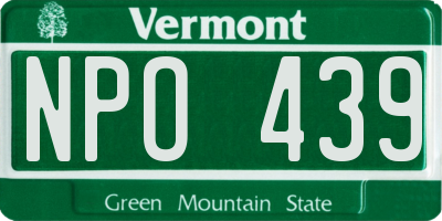 VT license plate NPO439