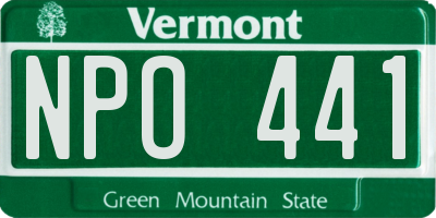 VT license plate NPO441