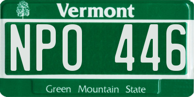 VT license plate NPO446