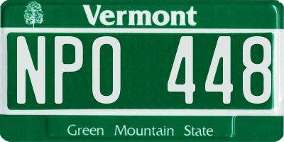 VT license plate NPO448